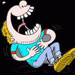 cartoon of laughing person
