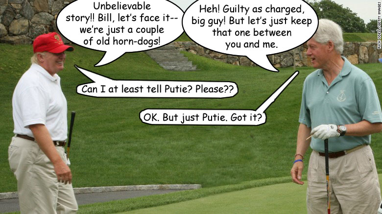 Trump and Clinton golfing